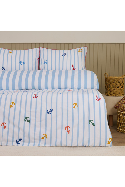 Evidea Set de lenjerie de pat dublu Soft Marina - alb