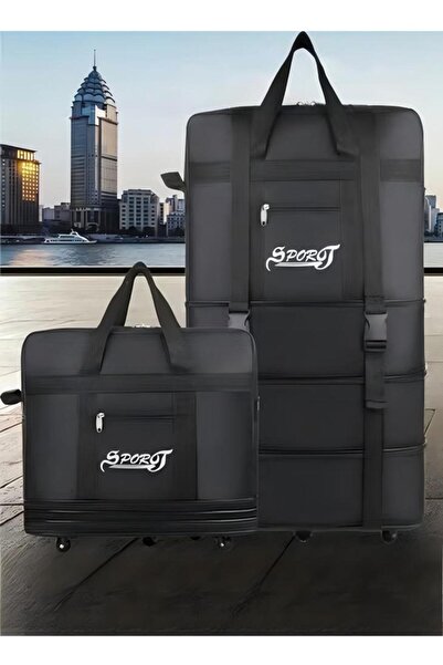 Generic Expandable Foldable Luggage Bag, Collapsible Suitcase with Combination Lock, Rolling Duffel Bag