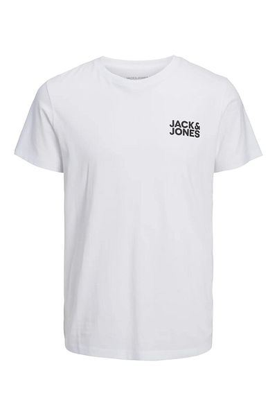 Jack & Jones Λογότυπο Crew Neck Τυπωμένο T-shirt-corplogo Λευκό