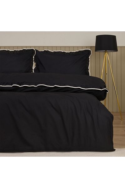 Evidea Soft Noirelle Double Duvet Cover Set - Black