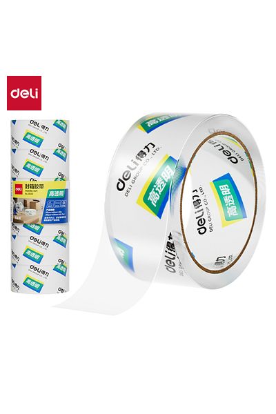 Deli 30202 Packing Tape, 48mm×50y×50um, Transparent, 6 Rolls – For Warehouse, Office & Home