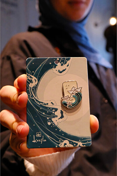 Studio Keefla Kağıttan Gemiler Broş - Metal Enamel Pin Tasarım Yaka İğnesi Ro...