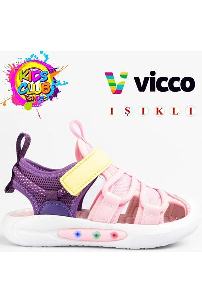 Vicco Thin First Step Baby Orthopedic Lighted Children's Sports Sandals Powder