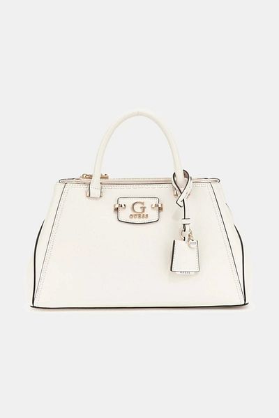 Guess Geantă de mână albă pentru femei Nastra Society Satchel Hwbg9637060-off