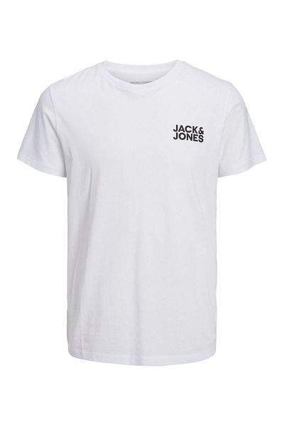 Jack & Jones Ανδρικό μπλουζάκι με στρογγυλή λαιμόκοψη λευκό 12151955_JJECORP LOGO TEE SS O-NECK