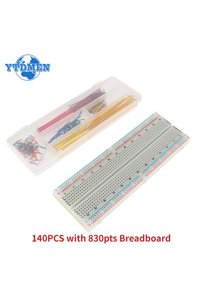 YTDMEN Mb102-140pcs Wire Breadboard Jumper Wire Kit Mb102 Breadboard 830 Point Solderless Pcb Test Develop