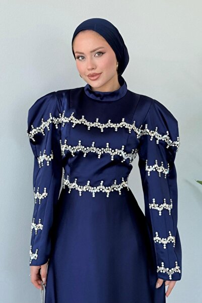 HAZA MODA Yolansa Abiye Lacivert