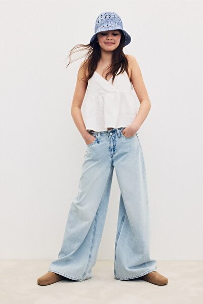 H&M Geniş Paçalı Kot Pantolon