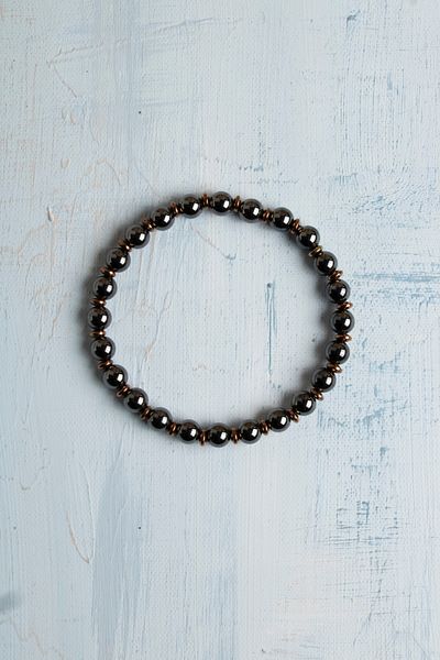 DENİZ Certified Hematite Natural Stone Bracelet