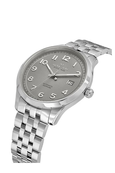 Nacar Sapphire Glass Classic Silver Men's Watch Nc42-299358-Agm