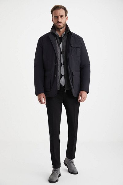 Hemington Black Coat with Goose Feather Filling