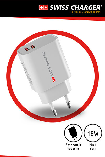 SWISS CHARGER 17w 2xusb Hızlı Şarj Adaptörü Hızlı Şarj Cihazı