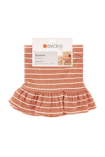 Evidea Brick Color Soft Frilly Runner - 40X126 cm