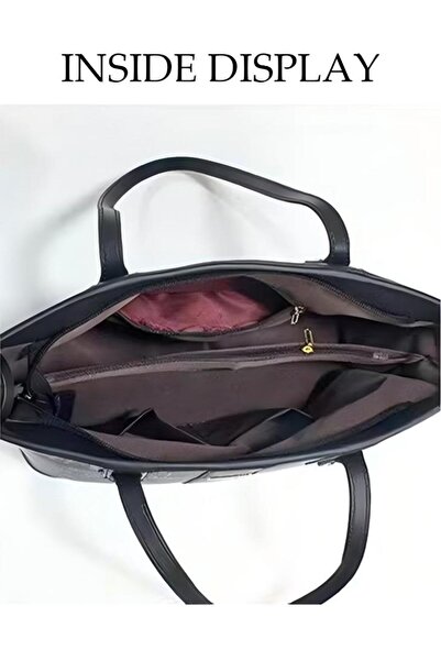 Generic 3PCS Tote Bag Set for Women Large Capacity Hand Shoulder Bag with Adjustable Drawstring