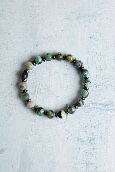 DENİZ Certified Spanish Variscite Natural Stone Bracelet