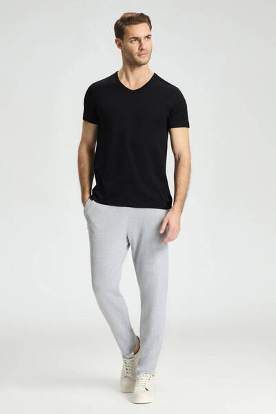 Hemington Black V-Neck Basic T-shirt