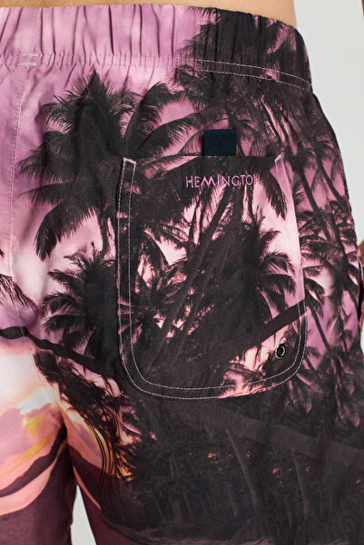 Hemington Palmiye Desen Pembe Quick Dry Mayo