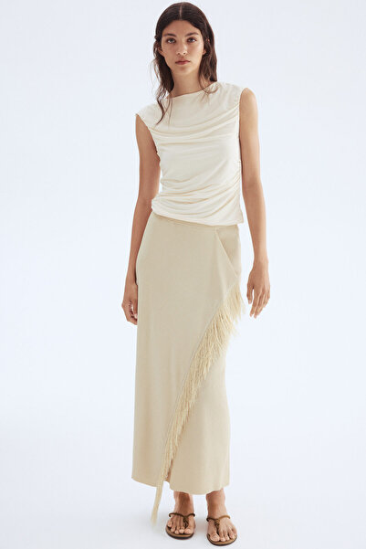 H&M Drapeli ve Kep Kollu Üst