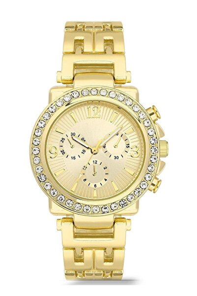 Newera Watch ساعة يد كلاسيكية بحبل معدني مرصع بالأحجار للنساء