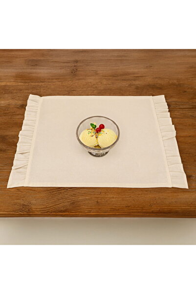 Evidea Serviciu american din 2 piese cu volane moi - Ecru - 35x50 cm