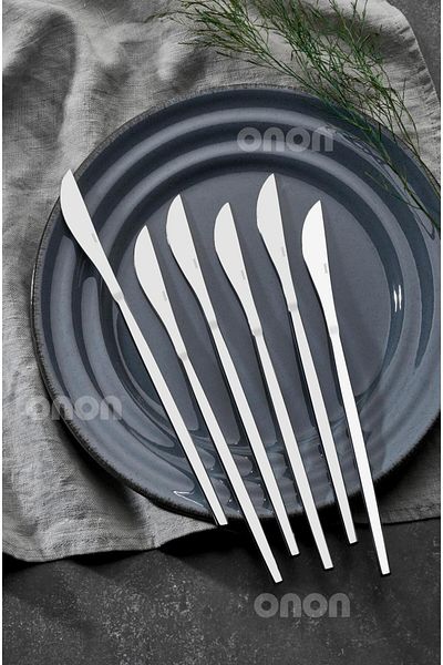onon Sofrada Moda 18/10 Mokka Food Knife - Set of 6