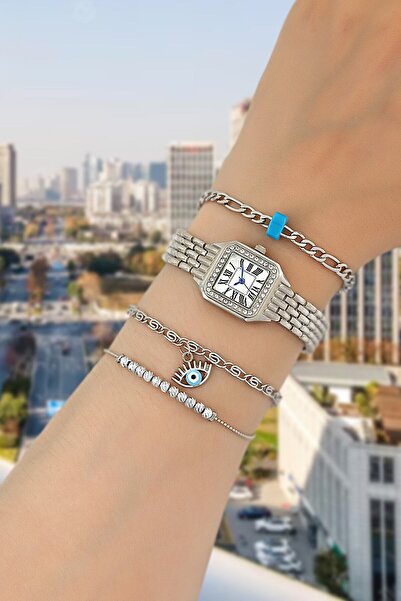 SPECTRUM PREMİUM ساعة يد نسائية وسوار من سلسلة سبيكتروم بريميوم بهيكل معدني ب...