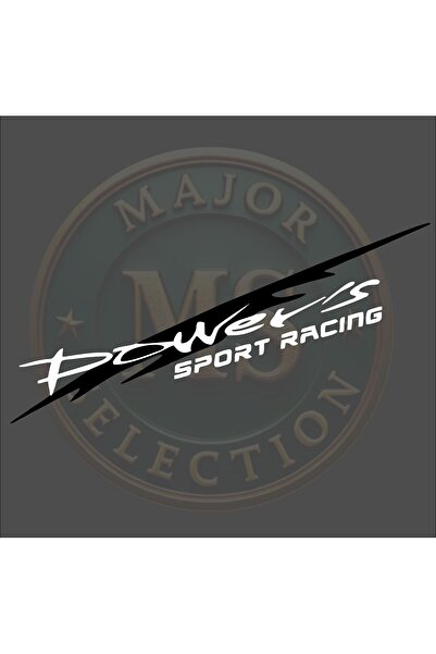 MS Major Selection ملصق باور سبورت ريسينغ مقاس 30×5.5 سم. باللون الأسود والأبيض والبرتقالي والأحمر والأخضر ولون الهولوغرام