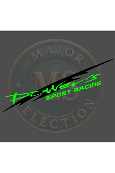 MS Major Selection ملصق باور سبورت ريسينغ مقاس 30×5.5 سم. باللون الأسود والأبيض والبرتقالي والأحمر والأخضر ولون الهولوغرام