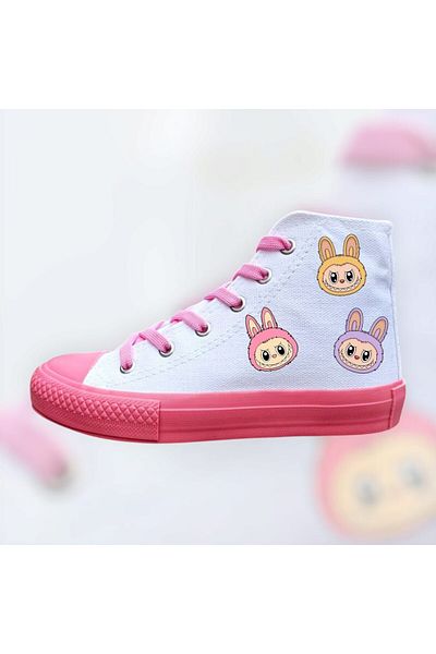 archiepet Pink Lace-Up Pink Sole Ugly Anime Girls' Shoes