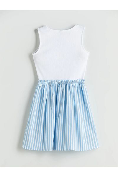 LC Waikiki Lcw Kids White Crew Neck Girls' Dress