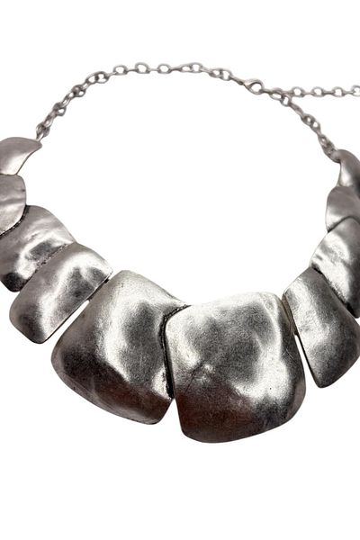 Smyrna Silver Plated, Adjustable, Zamak Necklace (Squares)