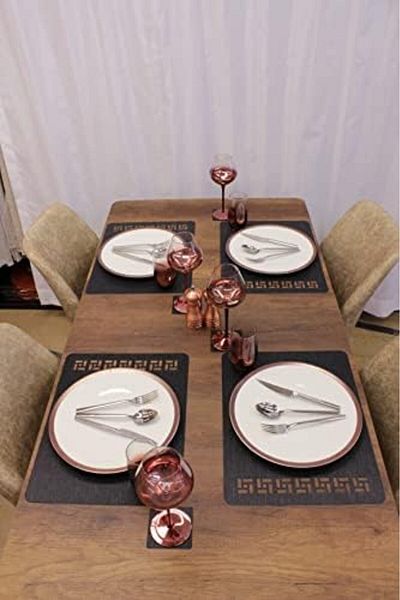 Mena Rise Şirinshop Tangram Bamboo Pattern Laser Cut American Service 2 Pcs 35X45 cm 1108107