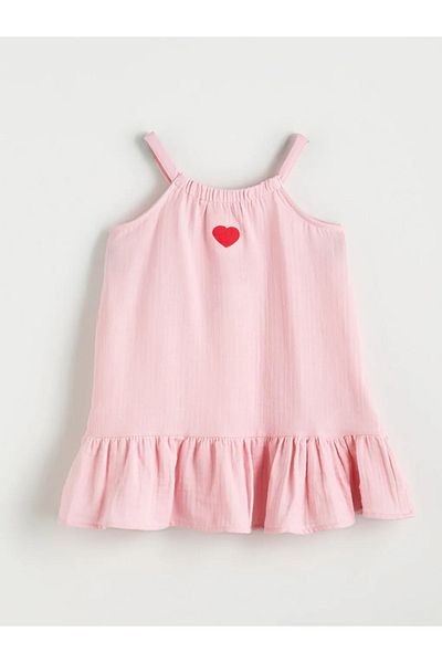 LC Waikiki Lcw Baby Ecru Crew Neck Floral Baby Girl Dress