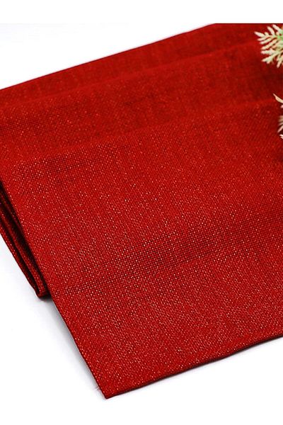 Mena Rise Şirinshop Silvery Linen Runner, Red, 45X150Cm 1108107