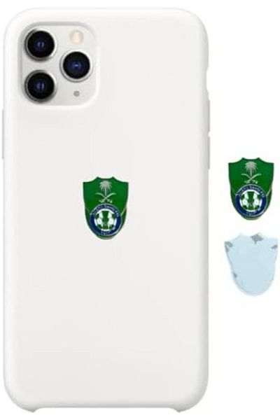Generic Metal Shield Stickers for Al Ahli Football Club, 3 Pieces, Green and Blue, for Mobiles and Smooth Su