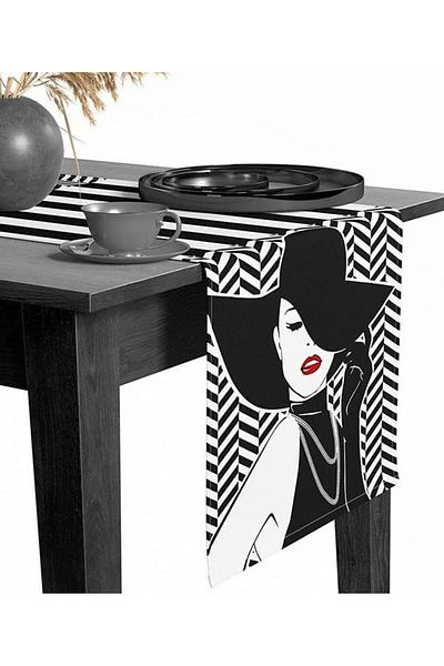 Mena Rise Şirinshop Runner45 Premium Decorative Digital Printed Runner 1108107
