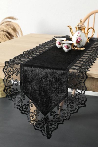 Mena Rise Şirinshop Fatih Laced Velvet Runner - Black 1108107