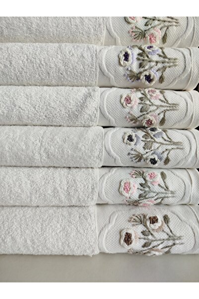 Fiesta Ручна робота 3D вишивка 6 штук 30x50 см Кухонні рушники 100% бавовна