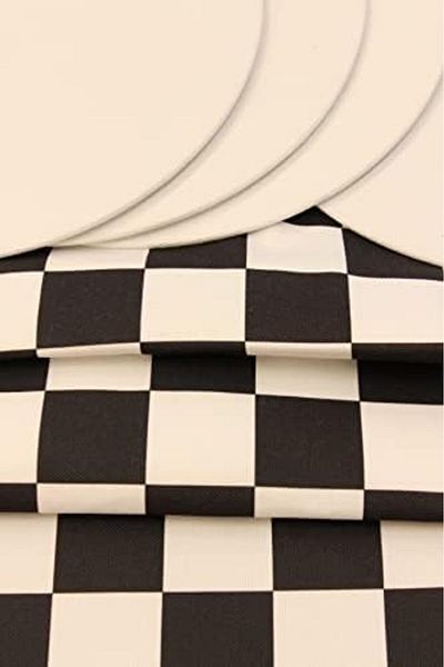 Mena Rise Şirinshop White Large Square Patterned Digital Printed Runner American Service 40X150 cm 1108107