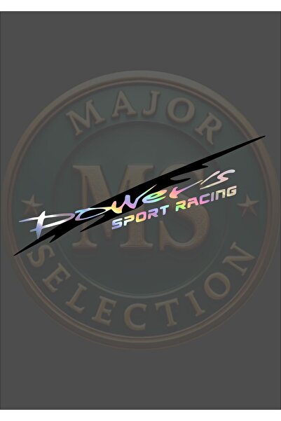 MS Major Selection ملصق باور سبورت ريسينغ مقاس 30×5.5 سم. باللون الأسود والأبيض والبرتقالي والأحمر والأخضر ولون الهولوغرام