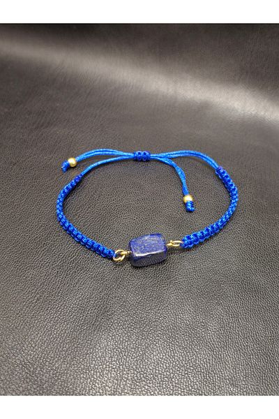 Han Ticarethane Lapis Lazuli Natural Stone Macrame Braided Bracelet