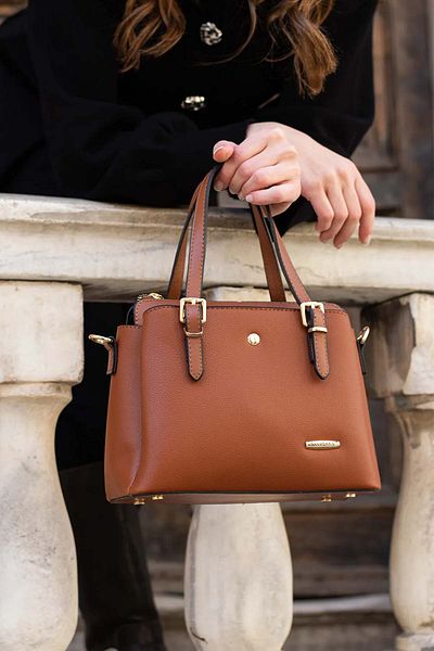 POLO CLUB Women's Long Strap 4 Compartment Gold Accessories Adjustable Strap Simple Shoulder and Hand Bag (25X20 cm)