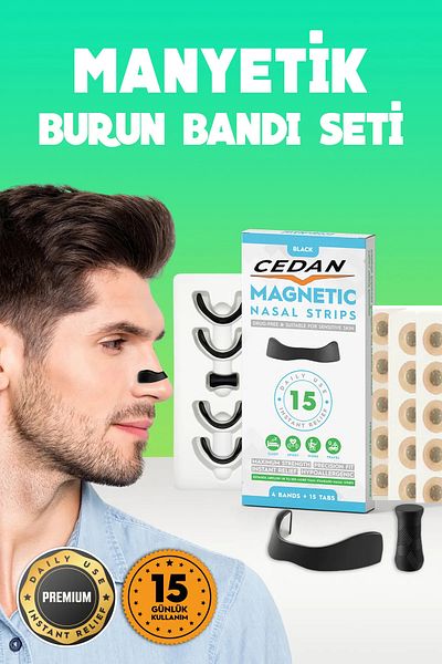 CEDAN Premium Magnetic Nasal Strip Set, 15-Piece White Anti-Snore Nasal Device