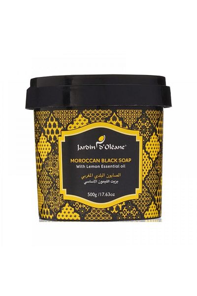Jardin D Oleane Moroccan Black Soap with Ghassoul and Lemon Essential Oil from Jardin d'Olean - 500g
