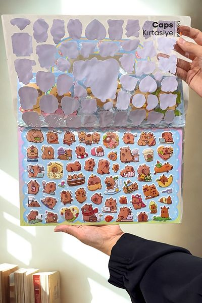 caps anlarınızı paylaştığınız ortağınız Embossed 3D Pouf Sticker Set – 100+ Pieces of Capybara Themed Stickers |   Bag Shaped Special Design