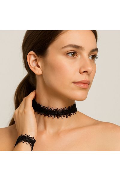 SYAZE Elegant Protruding Choker Bracelet Set