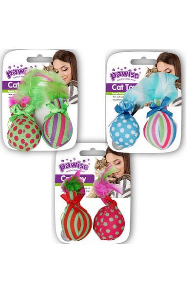 Pawise Furry Ball Cat Toy Double Svlrs