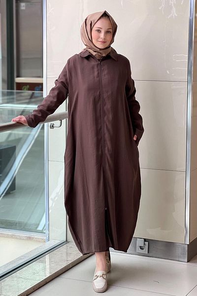 Invee قبعة تينزل كاملة الطول بسحاب