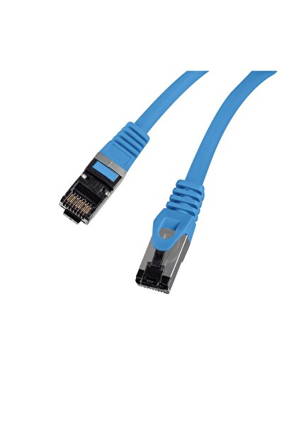 Lanberg Cablu internet CAT 8.1 S/FTP LSZH, lungime 25 cm, 44036, mufat 2xRJ45, albastru