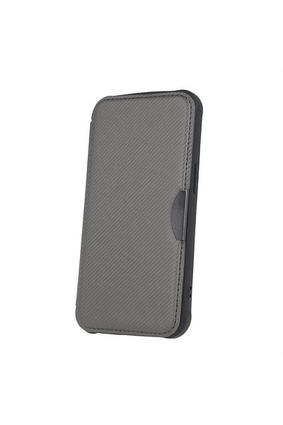 OEM Smart Carbon Case, for Samsung Galaxy A15 4G / A15 5G, reinforced edges, card pocket, gray